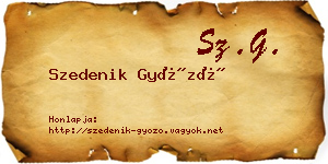 Szedenik Győző névjegykártya